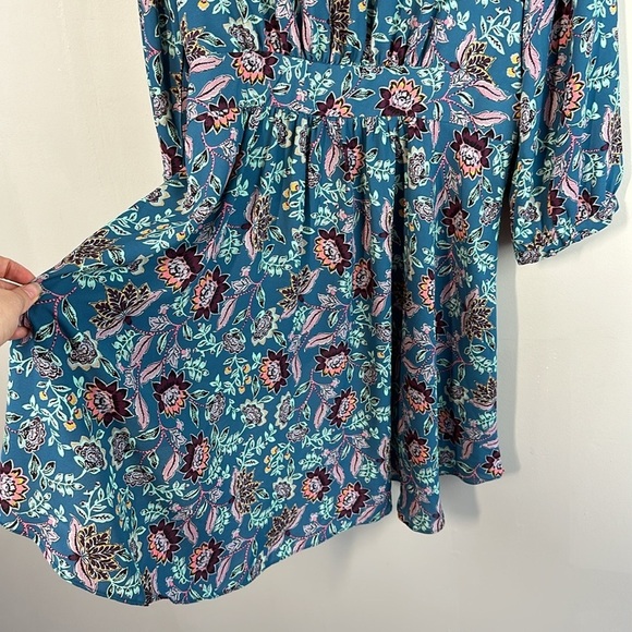 Torrid Floral Blue Georgette Wrap Tunic Blouse Size 0 - Picture 9 of 16